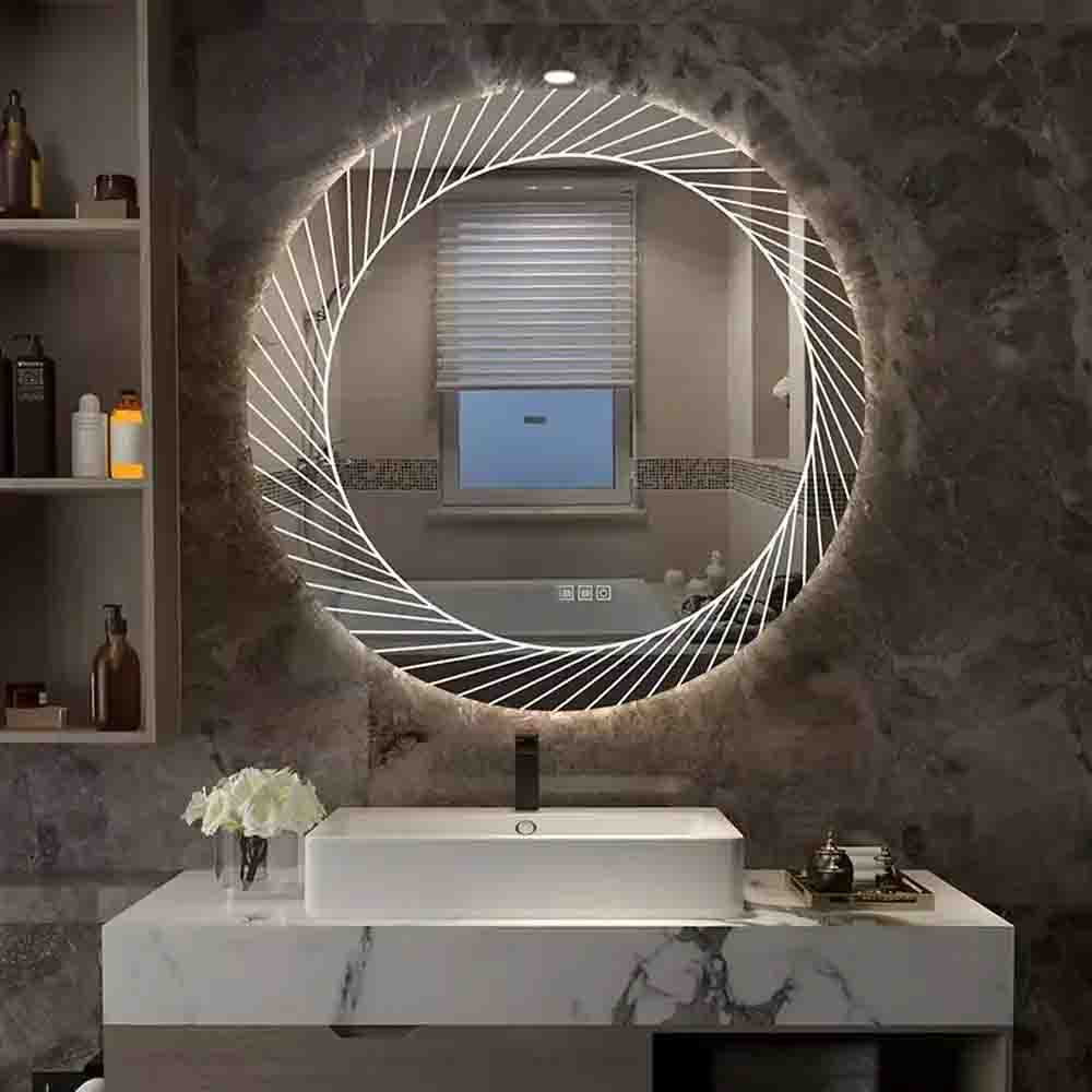 Modern CNC Laser LED Vanity Mirror with Touch Sensor