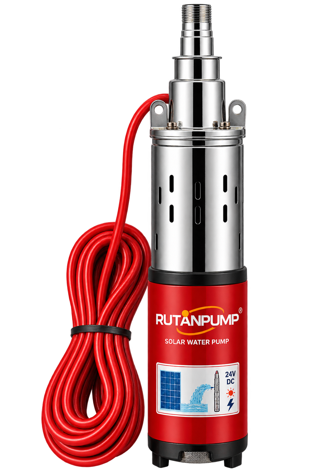 RUTANPUMP 24V DC Solar Water Pump with Red Cable – Submersible Solar Pump SANITARYHOMESUPPLIER