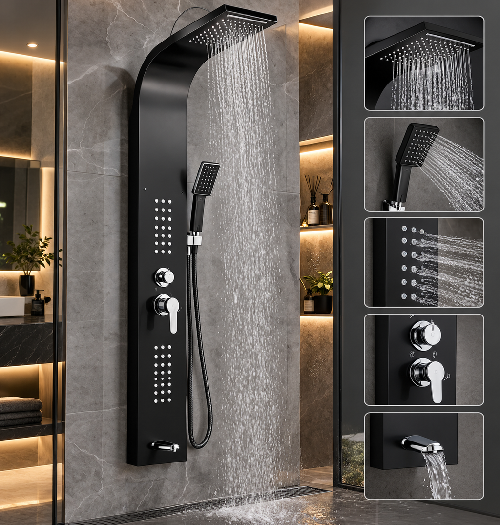 Luxury Stainless Steel Shower Panel FARHANTRADERS