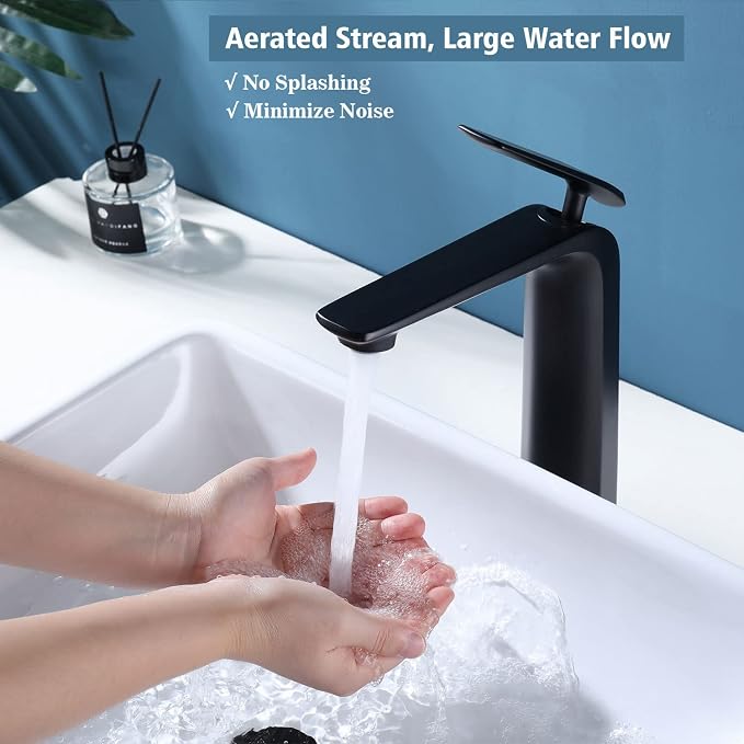 Matte Black & Chrome Basin Mixer