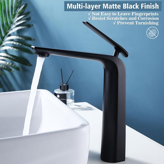 Matte Black & Chrome Basin Mixer
