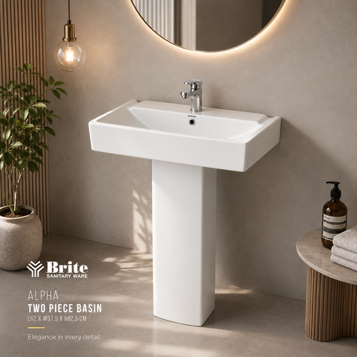 Alpha Two Piece Basin by Brite Sanitary Ware SANITARYHOMESUPPLIER