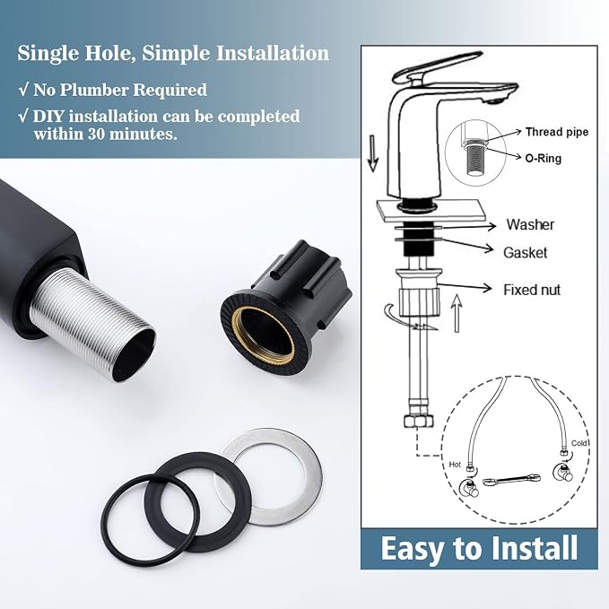 Matte Black & Chrome Basin Mixer