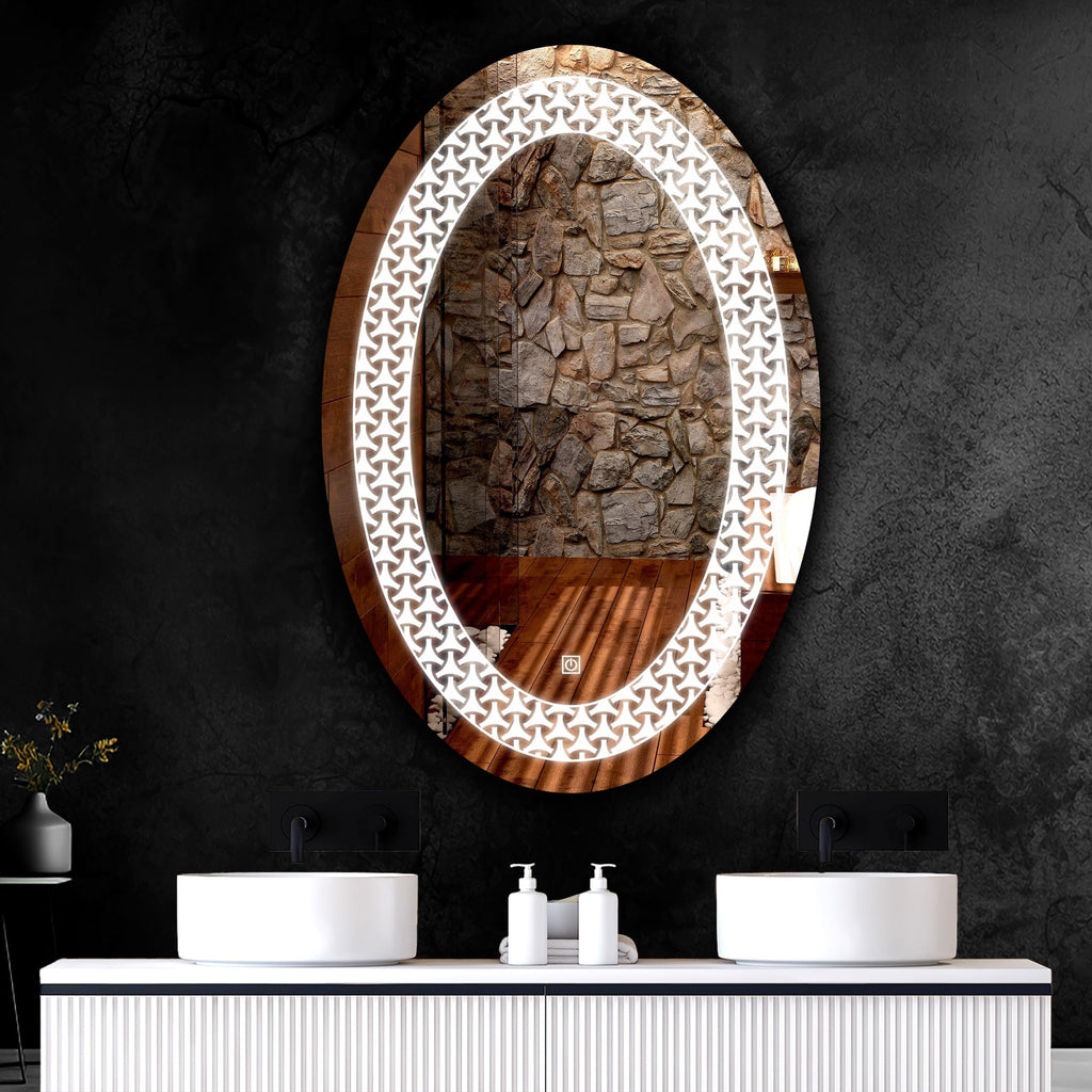 Modern CNC Laser LED Vanity Mirror with Touch Sensor