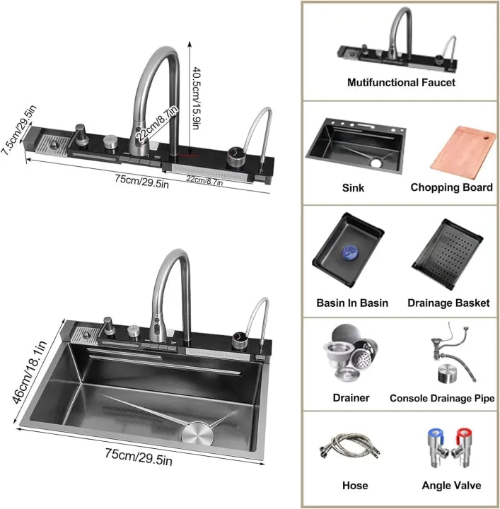 Luxury 304 Stainless Steel Piano Sink