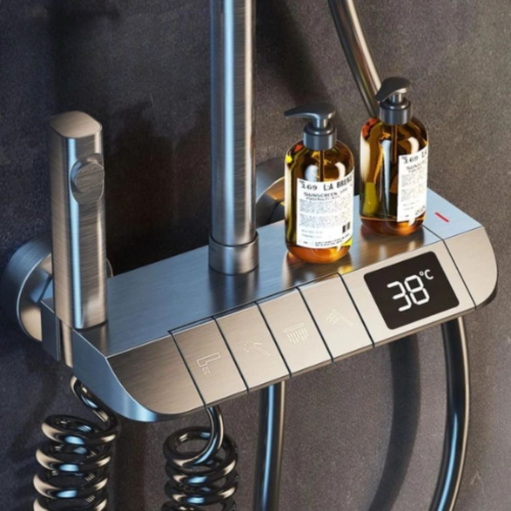 Black Piano LED Shower Set