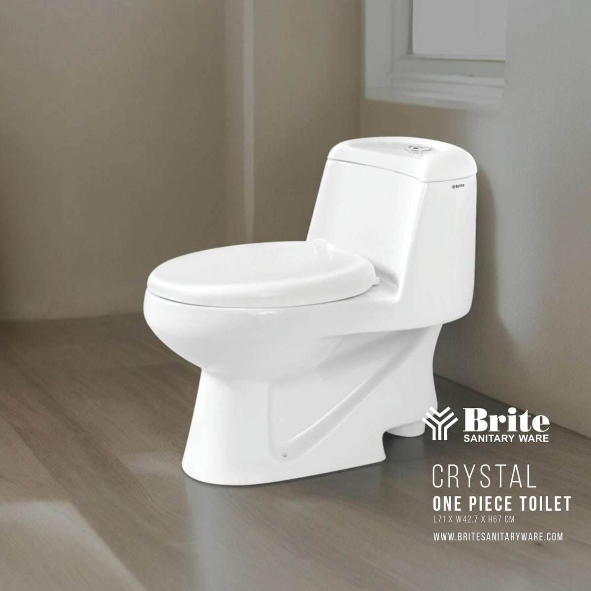 Crystal One Piece Cito Commode by Brite Sanitary Ware SANITARYHOMESUPPLIER