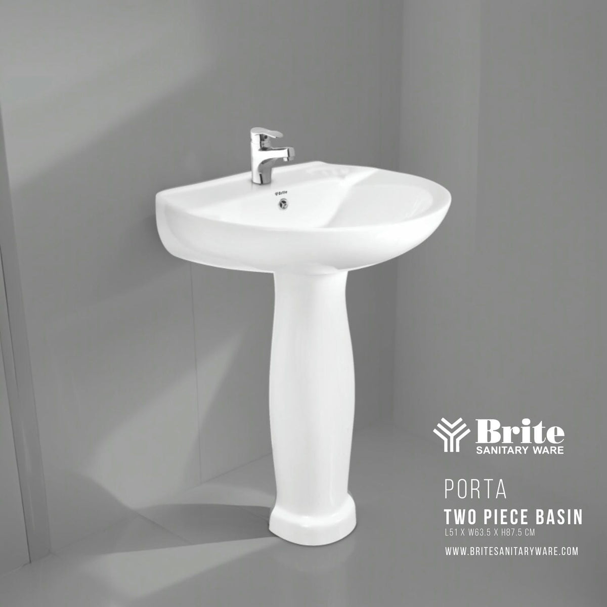 Porta Two Piece Basin by Brite Sanitary Ware SANITARYHOMESUPPLIER