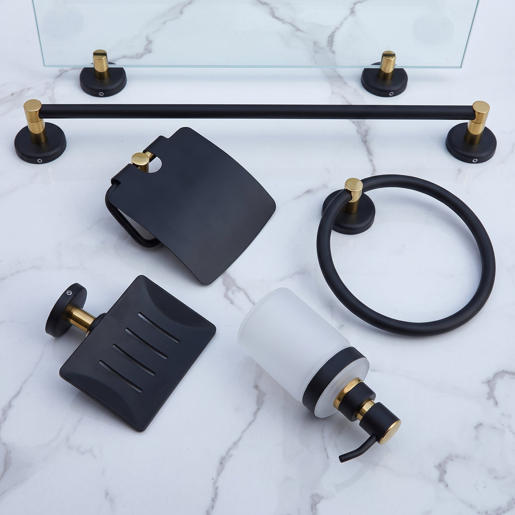 Matte Black 7-Piece Bathroom Set