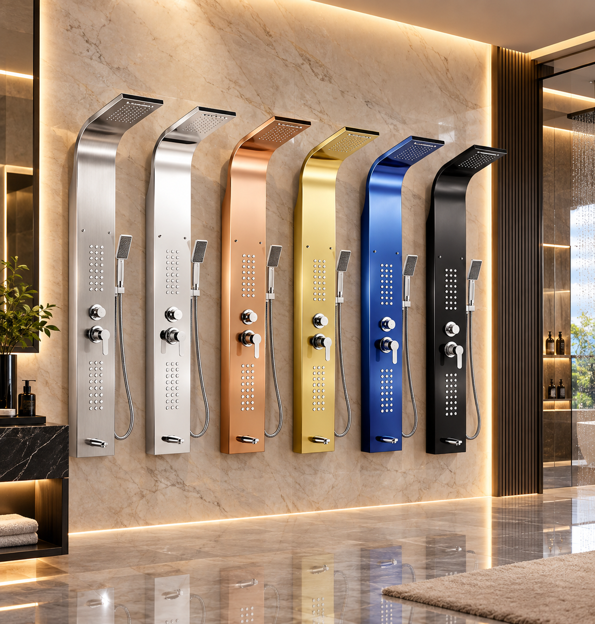 Luxury Stainless Steel Shower Panel FARHANTRADERS