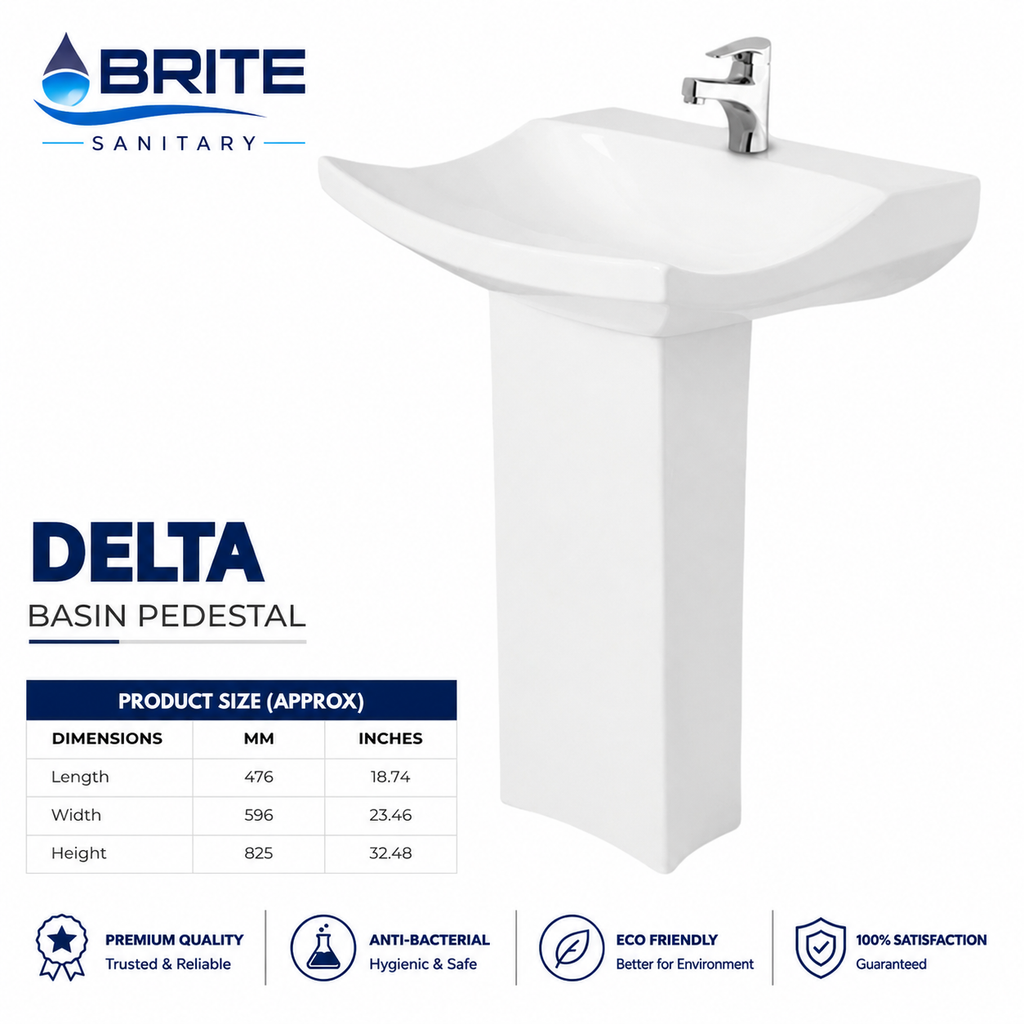 Delta Wash Basin Pedestal – Brite Sanitary Ware SANITARYHOMESUPPLIER