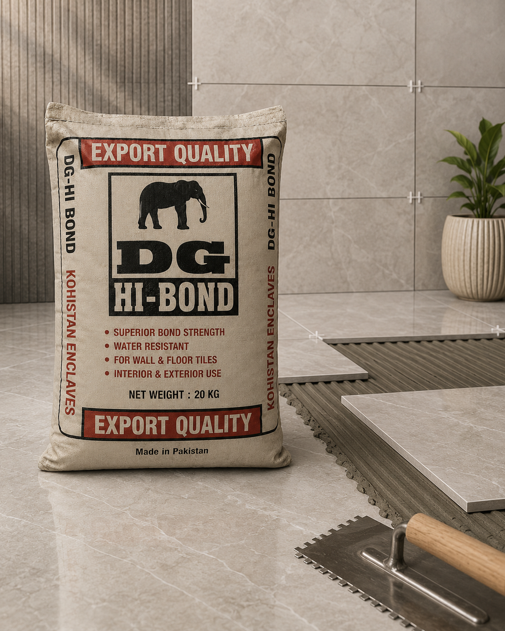 DG Hi Bond is a high-quality bonding material  Performance Tile & Marble Adhesive SANITARYHOMESUPPLIER