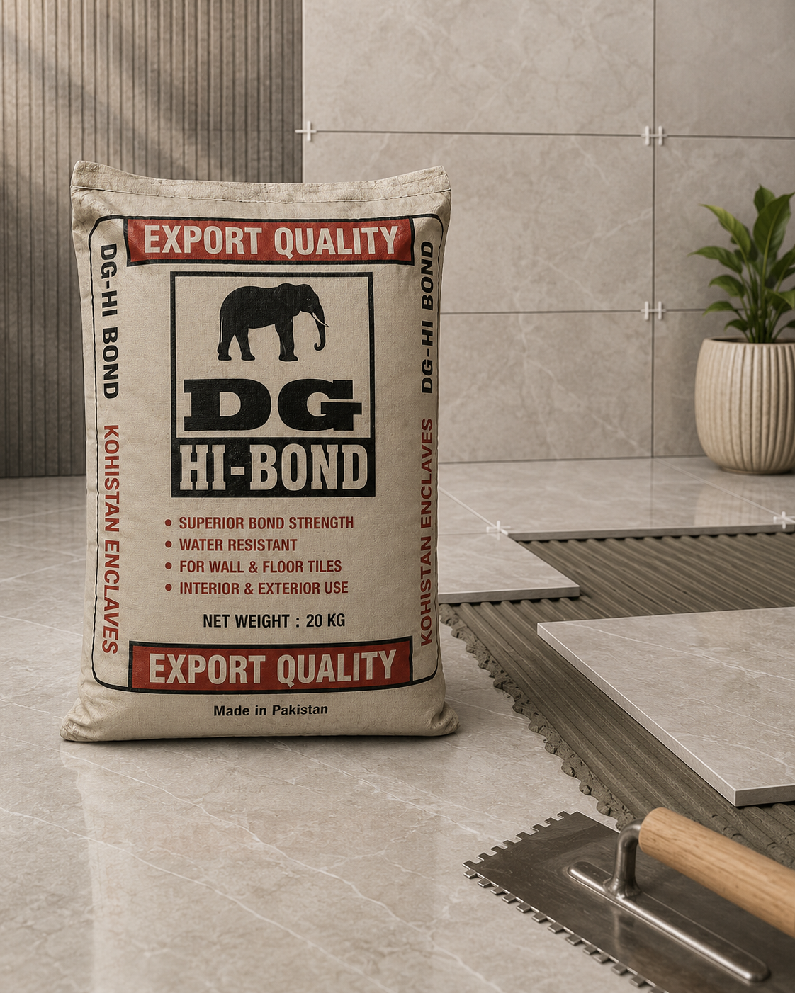 DG Hi Bond is a high-quality bonding material  Performance Tile & Marble Adhesive SANITARYHOMESUPPLIER