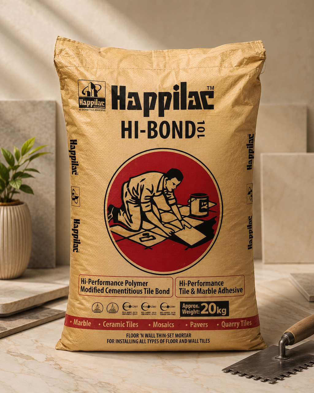 Happilac Hi-Bond 20KG – High-Performance Tile & Marble Adhesive SANITARYHOMESUPPLIER
