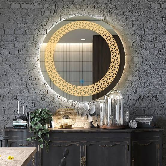 Modern CNC Laser LED Vanity Mirror with Touch Sensor
