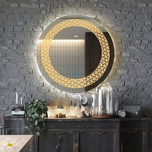 Modern CNC Laser LED Vanity Mirror with Touch Sensor FARHANTRADERS