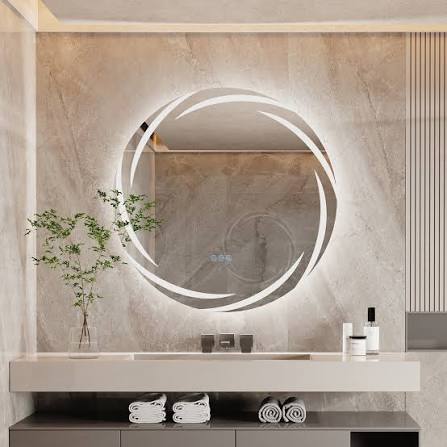 Modern CNC Laser LED Vanity Mirror with Touch Sensor