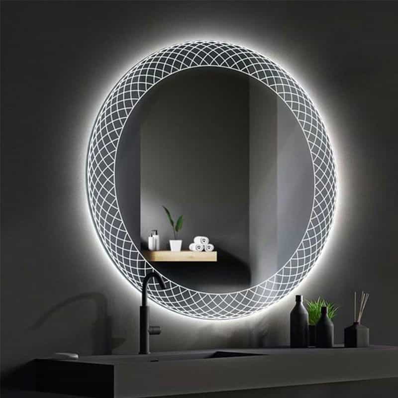 Modern CNC Laser LED Vanity Mirror with Touch Sensor
