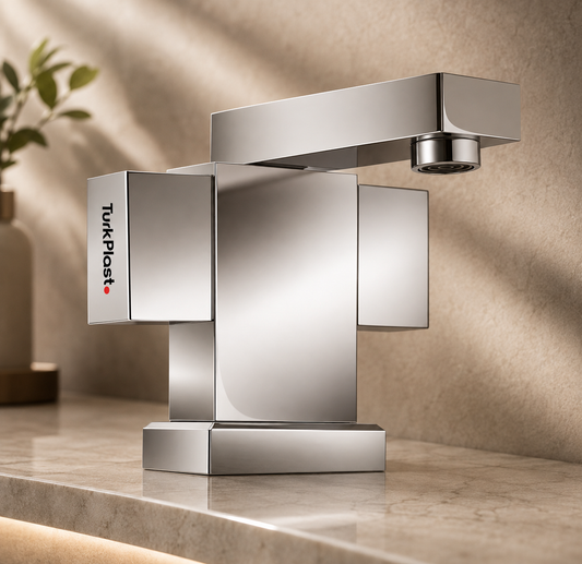 Turkplast Modern Square Design | Chrome Finish | Complete Shower Solution SANITARYHOMESUPPLIER